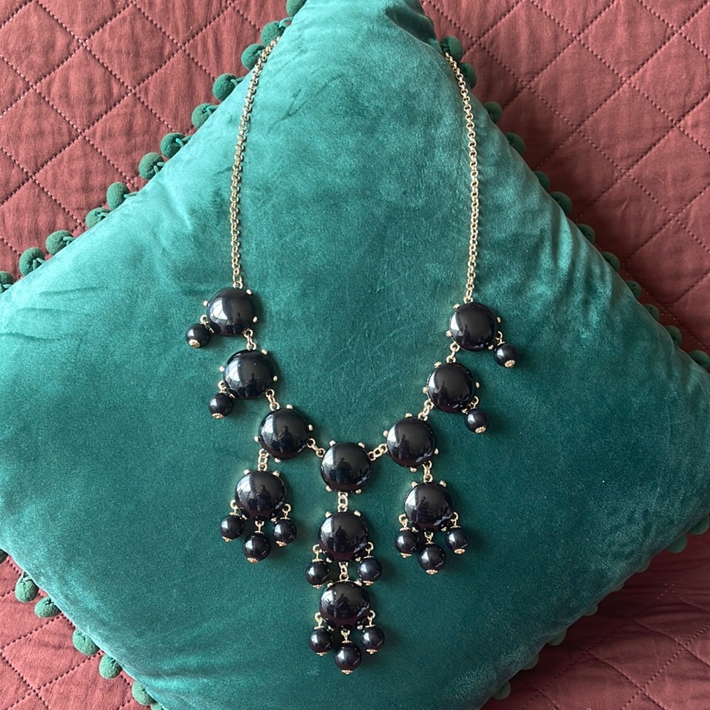 ADD ON ITEM Bib Necklace With Black Baubles